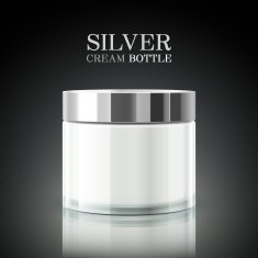 silver cream bottle package