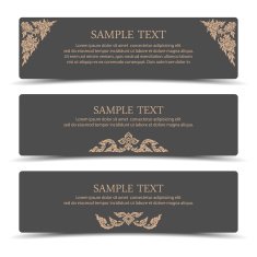Collection banner design with line thai art vector N2
