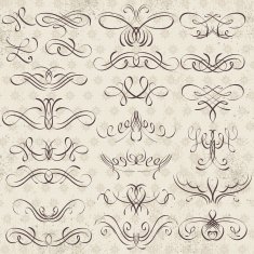 Calligraphy decorative borders ornamental rules dividers N2