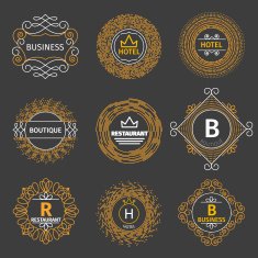 Vector vintage logos for hotel restaurant business or boutique Monogram