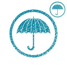 Umbrella vector simple icon isolated on white