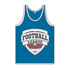 Sleeveless blue Shirt with Football Label N2