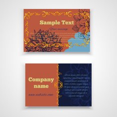 Business Card Templates decorated with flowers It contains clipping mask