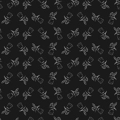 Seamless pattern with cartoon cute outline rabbit in the hat