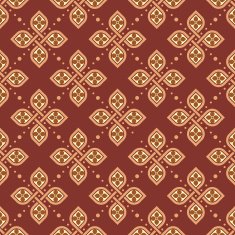 Seamless vector gold and brown damask floral pattern