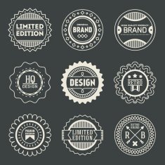 Retro design insignias logotypes set 17 Vector vintage elements