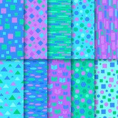 Set of seamless colorful patterns