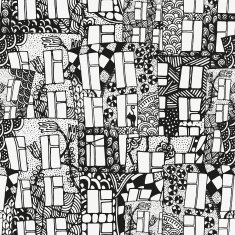 Seamless pattern with artistically houses N2