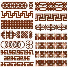 17 Oriental Geometrical Seamless Borders