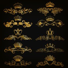 Set of vector damask ornaments N9