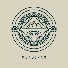 luxury linear monogram minimal geometric vintage hipster vect