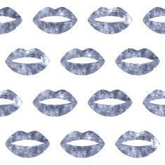 Silver woman lips seamless pattern