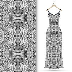 Fashion illustration women's dress on a hanger with seamless N2