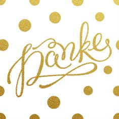 Gold lettering design for card Danke N2