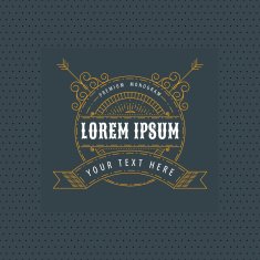 luxury golden linear monogram minimal geometric vintage hipster N5