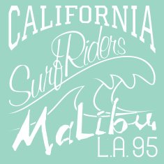 T-shirt Printing design typography graphics California Malibu beach surf vector N3