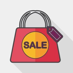 shopping paper bag flat icon with long shadow eps10 N69