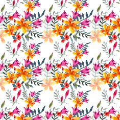 Wildflowers blooming delicate flowers background painted watercolors N16