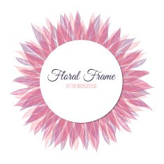 Pink floral round frame
