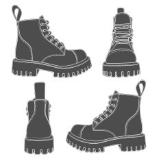 Vector set of drawings with boots N2