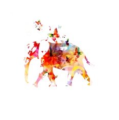 Elephant collected from various elements of flower ornament