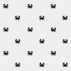 Geometric simple monochrome minimalistic vector marine pattern crabs N7