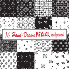 set of sixteen seamless patterns and textures N2