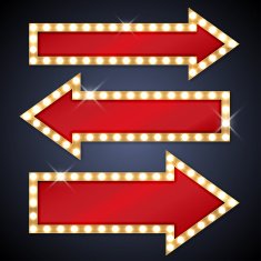 Arrow shaped signs in retro style N2