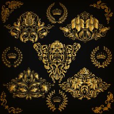 Set of vector damask ornaments N10