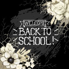 Back to school chalk lettering with floral design N2