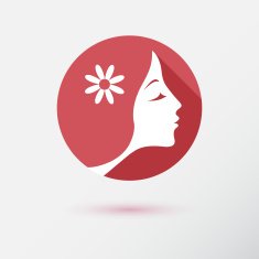 The woman fashion icon or logo with flower Contour lines N8