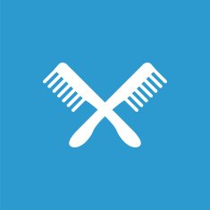 comb icon isolated white on the blue background N2