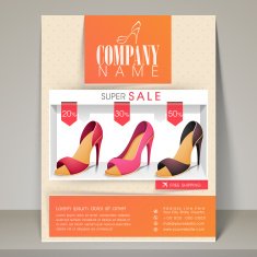 Flyer banner or template for woman's sandal sale