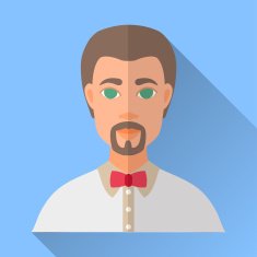 Wedding day bridegroom blue square flat icon with shadow N8
