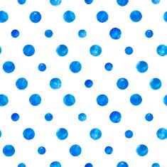 Blue watercolor circles vector seamless pattern N3
