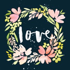Watercolor greeting card flowers N102