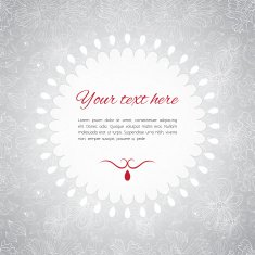 Gentle grey card with copy space and white lace