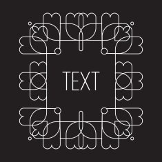 Simple abstract frame for your text with vegetation element