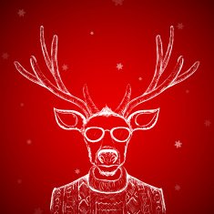 Hand Drawn deer N2