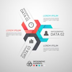 Modern business step origami style options banner N16