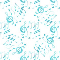 Watercolor musical notes pattern N2