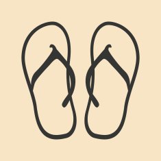 Flat in black and white mobile application flip flops N2