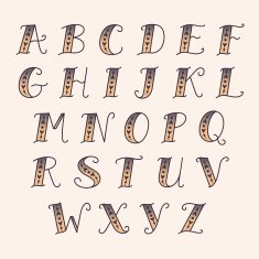 Vintage alphabet N8
