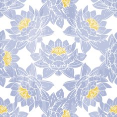 Seamless pattern with lotus flowers