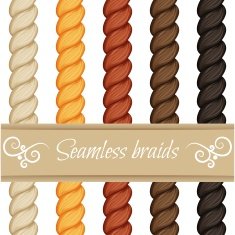 Hair braided isolated on white Seamless twist braids
