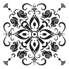 Hand drawing decorative tile pattern Italian majolica style N3