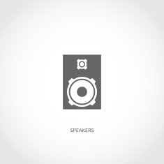 Musical instrument loudspeakers flat icon