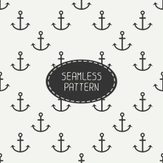 Geometric line vector seamless pattern with hipster anchor Wrapping paper N3