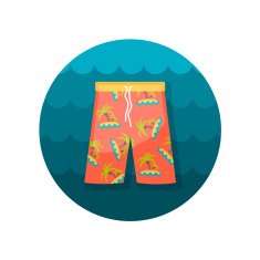 Men Beach Shortsl flat icon