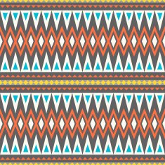 Seamless ethnic pattern with stripes and triangles